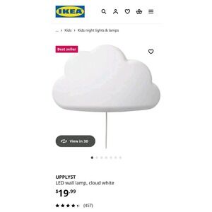 Ikea UPPLYST LED wall lamp cloud white  404.408.32 Wall Night Light